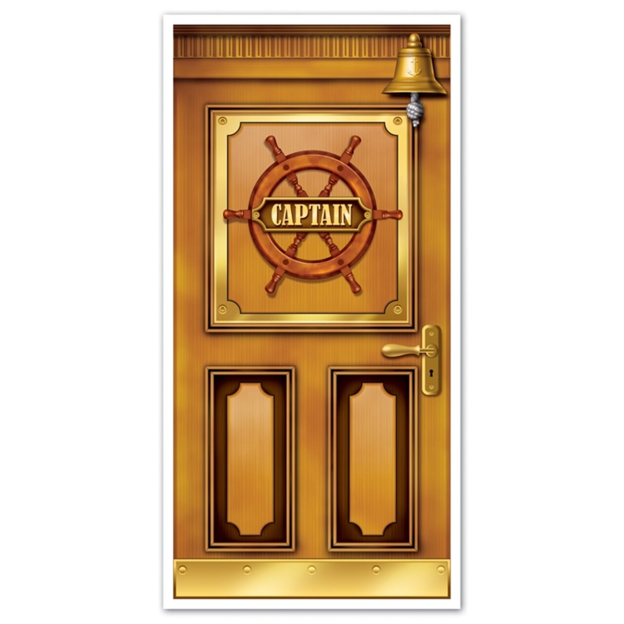 Party Central Club Pack of 12 Brown and Gold Nautical Themed Cruise Ship Door Cover Party Decors 5'